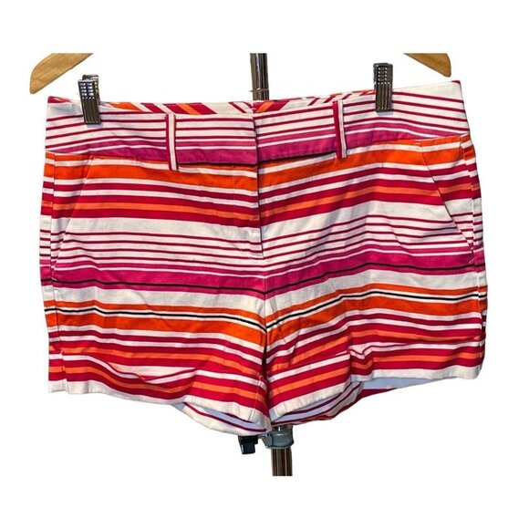New York & Company Pink Striped Flat Front Shorts Sz 12 - Picture 1 of 7